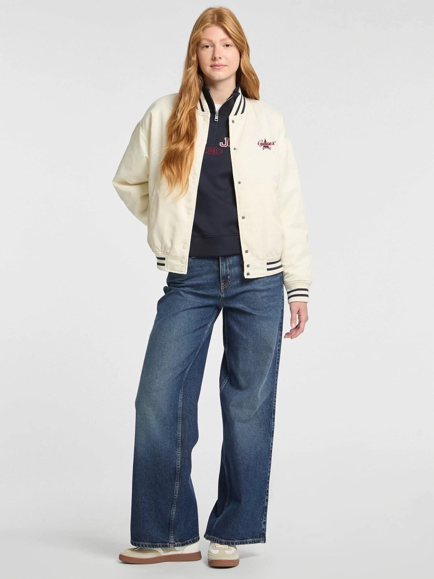 Guess jeans Gj Bomber Jkt Wıth Embroıdery Kadın Bej Ceket W5RL43WHAA2-G053