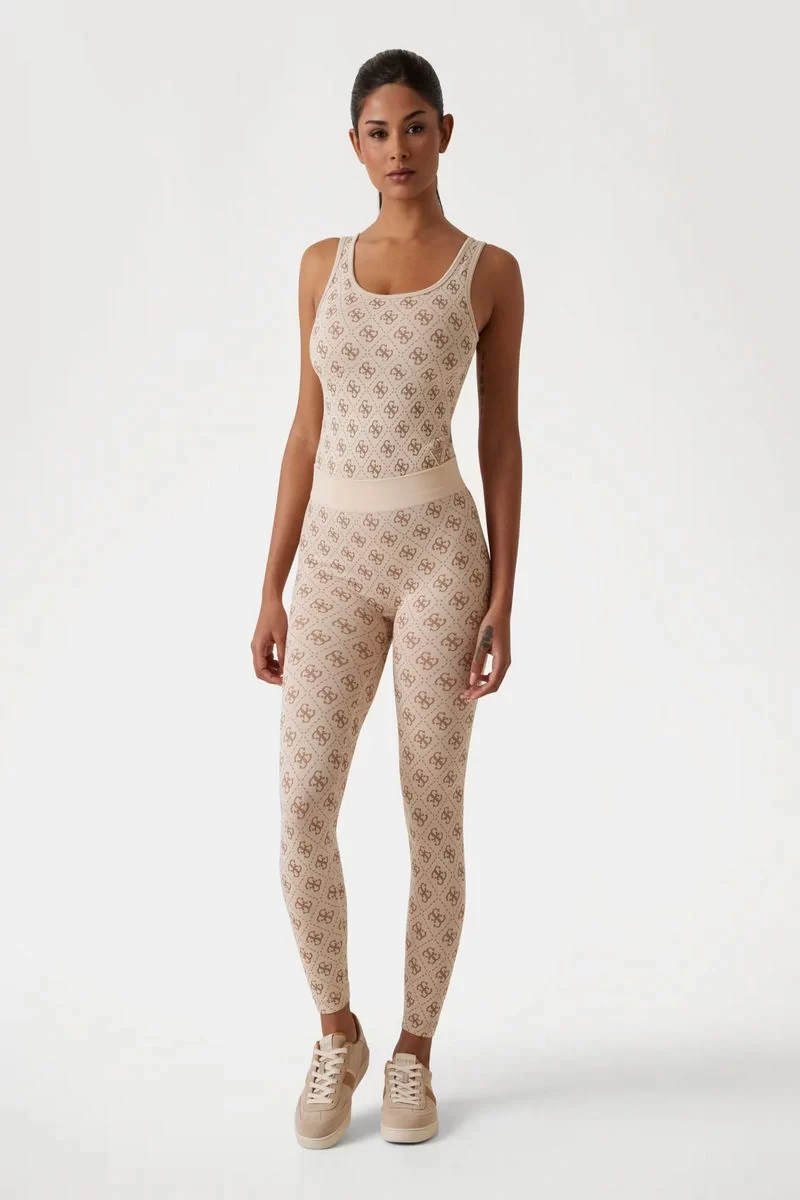 Guess 4G Rhombus Actıve Top Seamless Kadın Krem Atlet V5RP04Z3LF0-FN4R