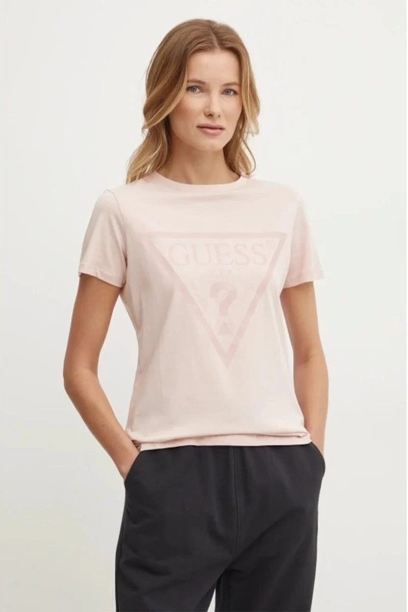 Guess Adele Ss Cn Tee Kadın Pembe T-Shirt V2YI07K8HM0-G6O1