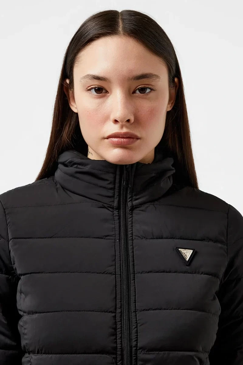 Guess Solıd Heavy Dıann Puffer Jacke Kadın Siyah Mont V4YL04WF3X0-JBLK