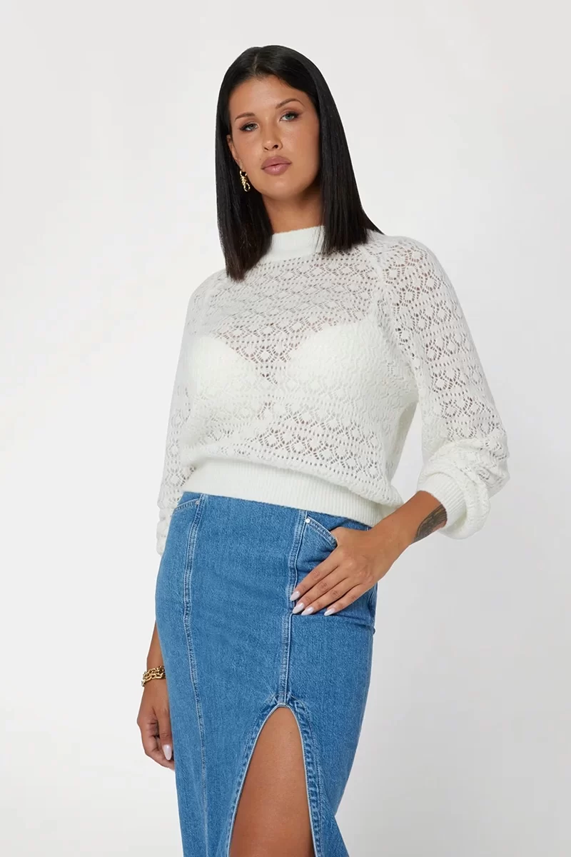Guess Kensley Cn Ls Swtr Kadın Beyaz Kazak W4BR22Z3HQ0-G012
