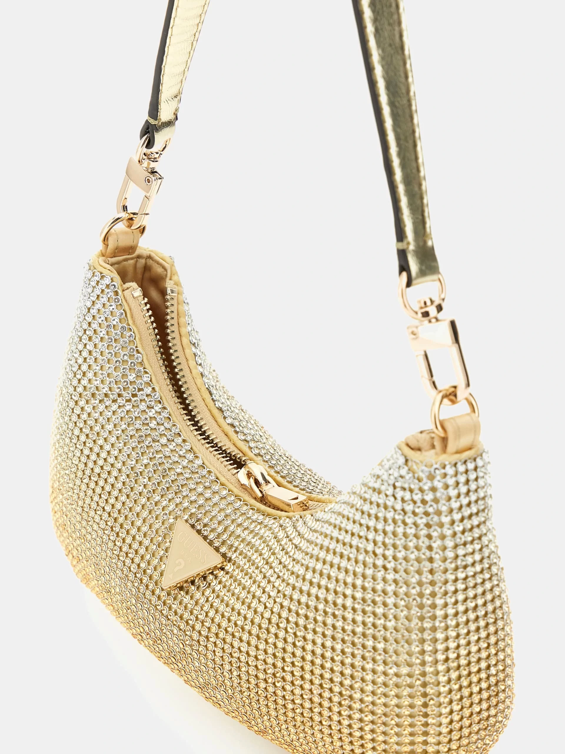 Guess Zalına Mını Top Zıp Shldr Bag Kadın Sarı Omuz Çantası HWOR9350720-GOL