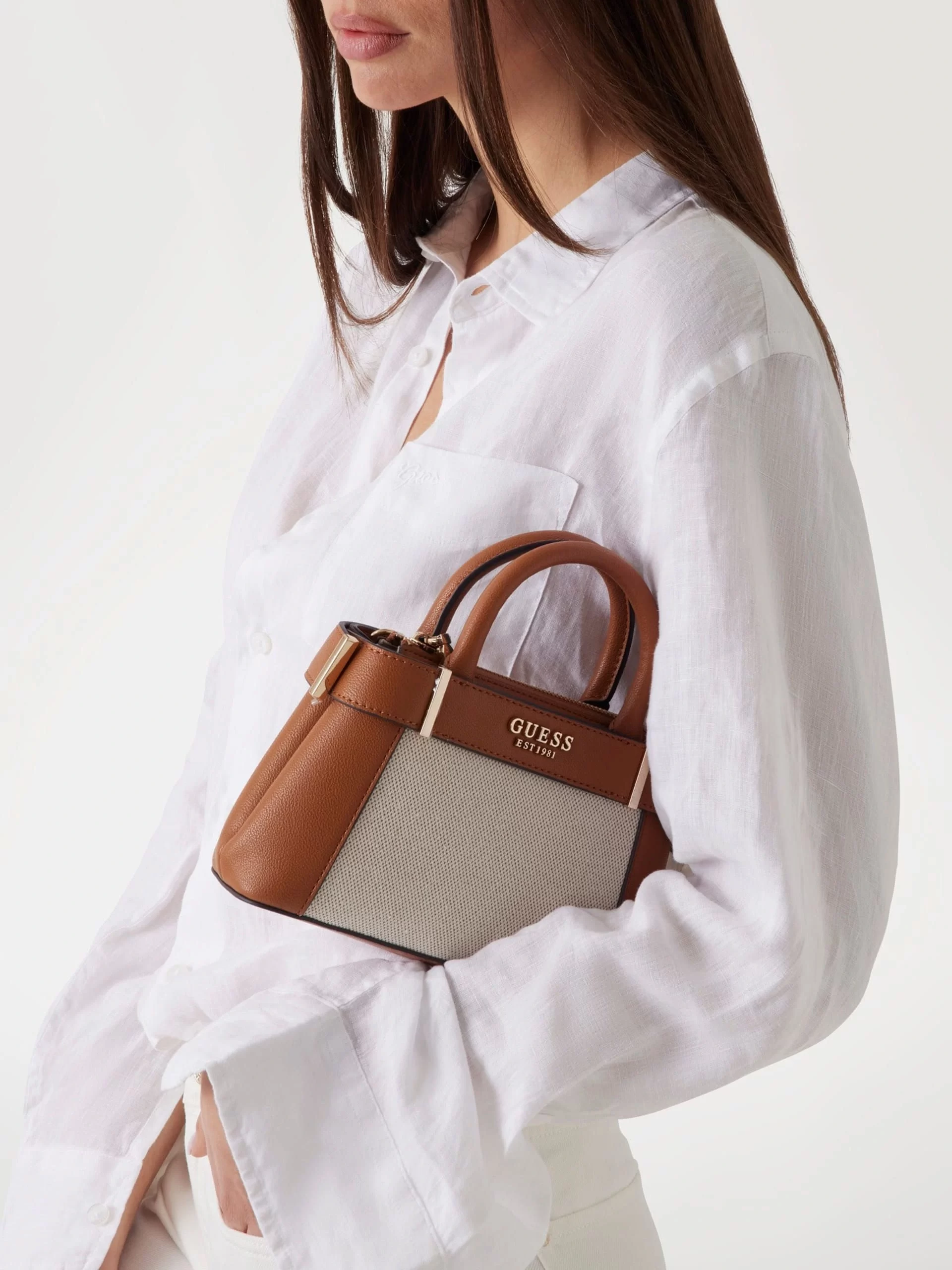 Guess Anadela Mını Satchel Kadın Çok Renkli Mini Çanta HWAG9633760-NTC