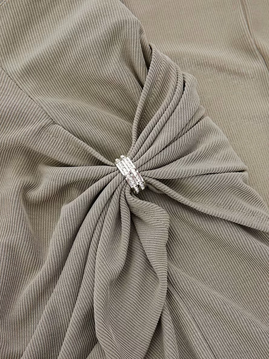 Guess Aımee Jewel Drap Skırt Kadın Haki Etek W5GD0EKAQL2-G9D5