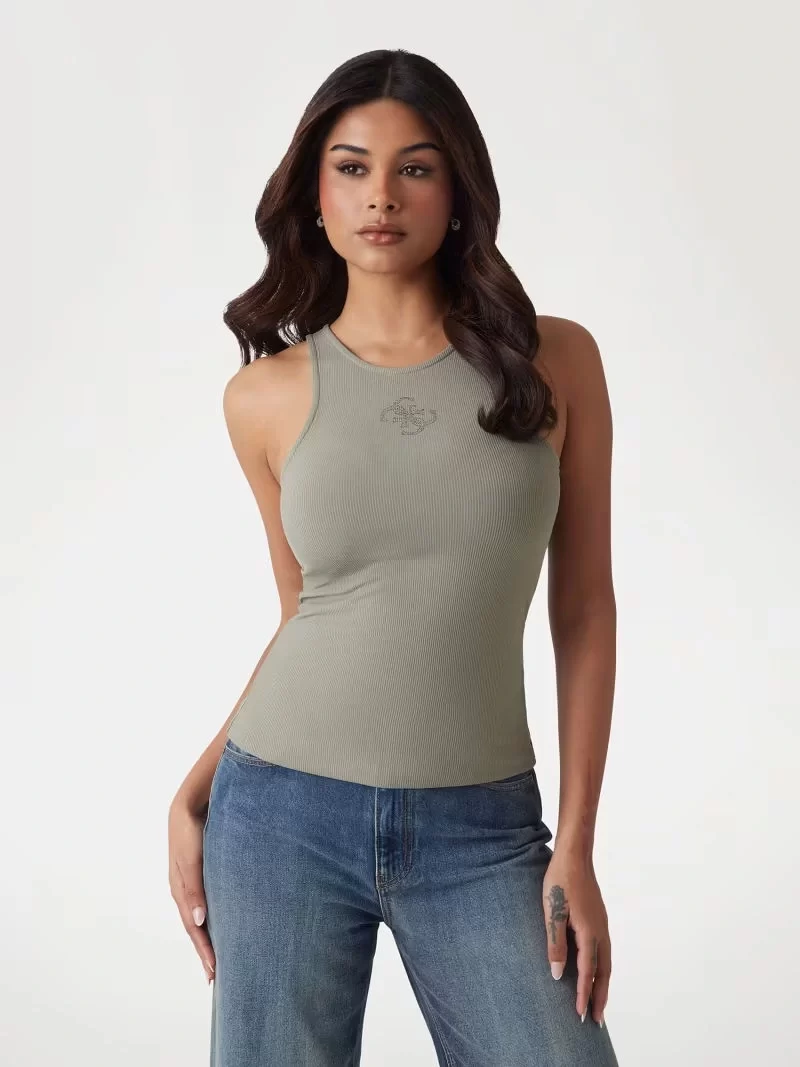 Guess New Sl Round Nk Guendalına Top Kadın Haki Atlet W5GP57KCV52-G9D5