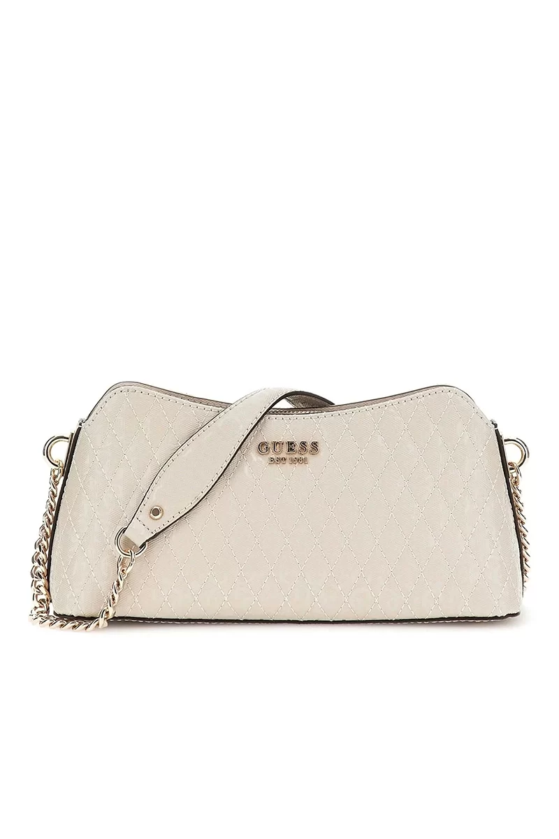 Guess Betula Top Zıp Shoulder Bag Kadın Kahverengi Çapraz Çanta HWGG9626170-TAU