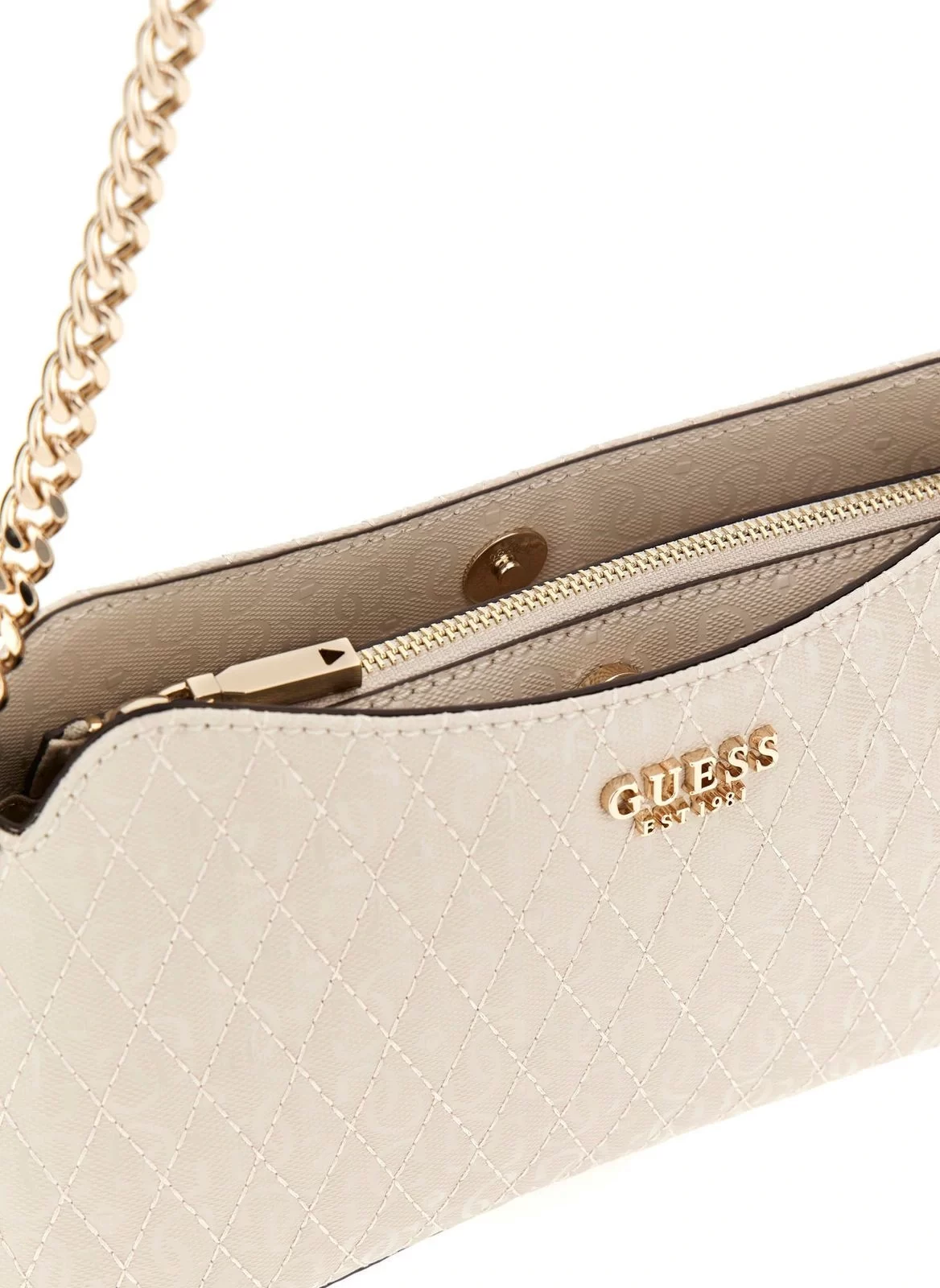 Guess Betula Top Zıp Shoulder Bag Kadın Kahverengi Çapraz Çanta HWGG9626170-TAU