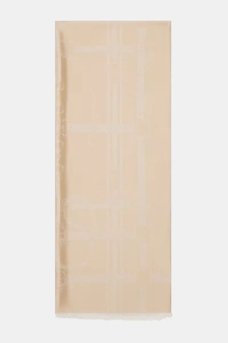 Guess Scarf Jacquard Chaıns 80X180 Kadın Bej Şal AW5264VIS03-BEI