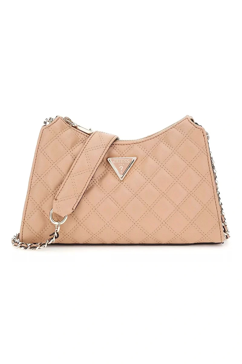 Guess Kadın Bej Giully Üstten Fermuarlı Omuz Çantası