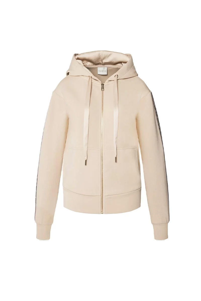Guess Hooded Scuba Sweatshırt Kadın Bej Eşofman Üstü W5RQ03KBYE2-G9N9