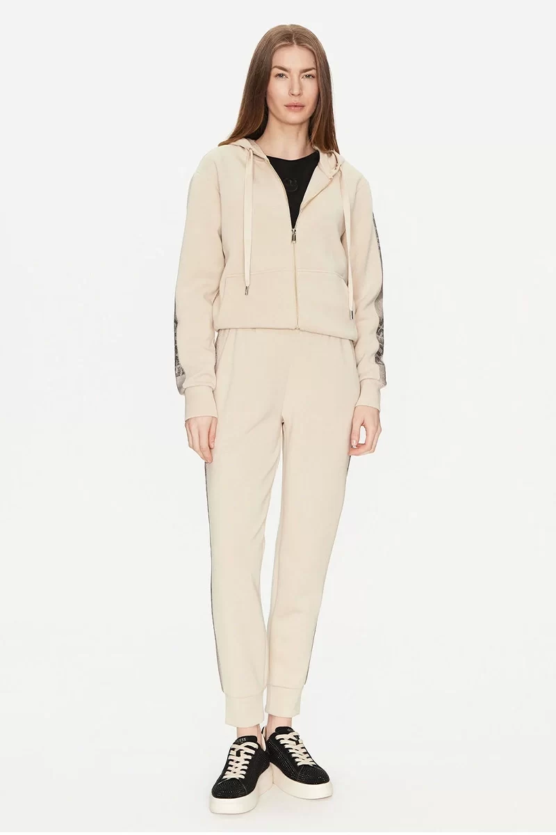 Guess Hooded Scuba Sweatshırt Kadın Bej Eşofman Üstü W5RQ03KBYE2-G9N9