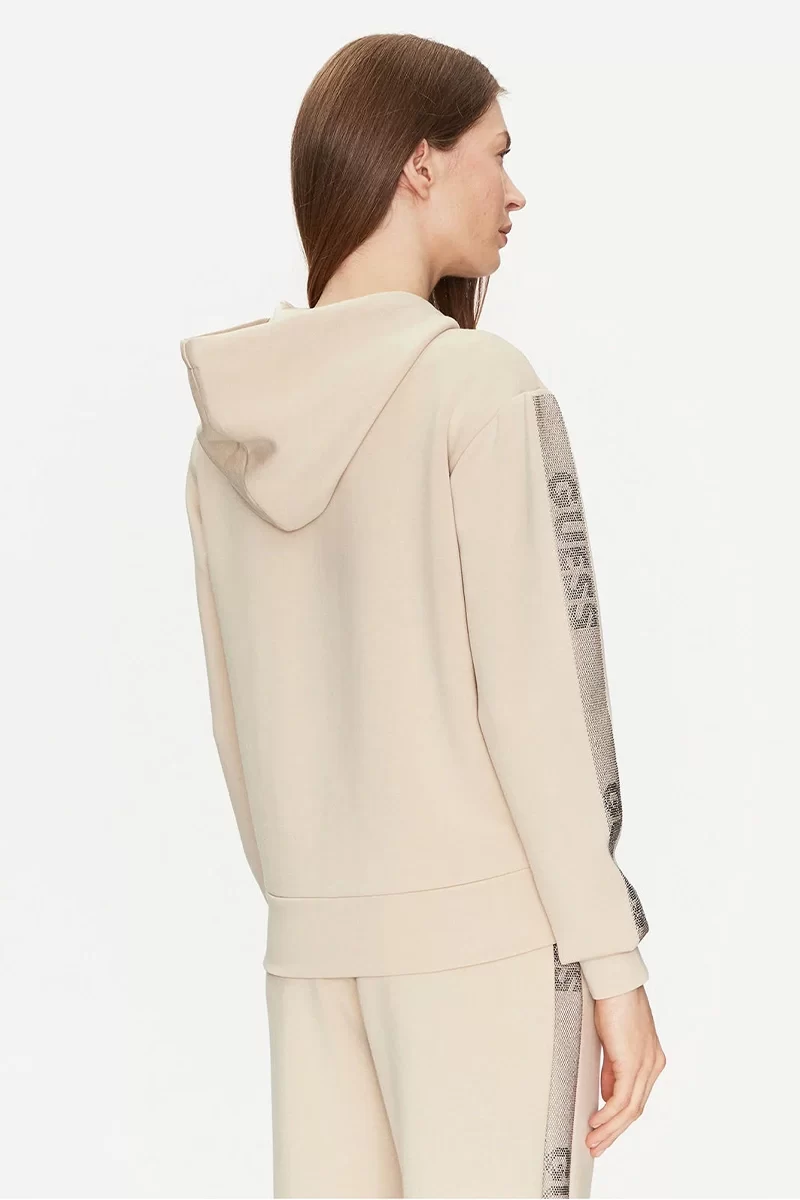 Guess Hooded Scuba Sweatshırt Kadın Bej Eşofman Üstü W5RQ03KBYE2-G9N9