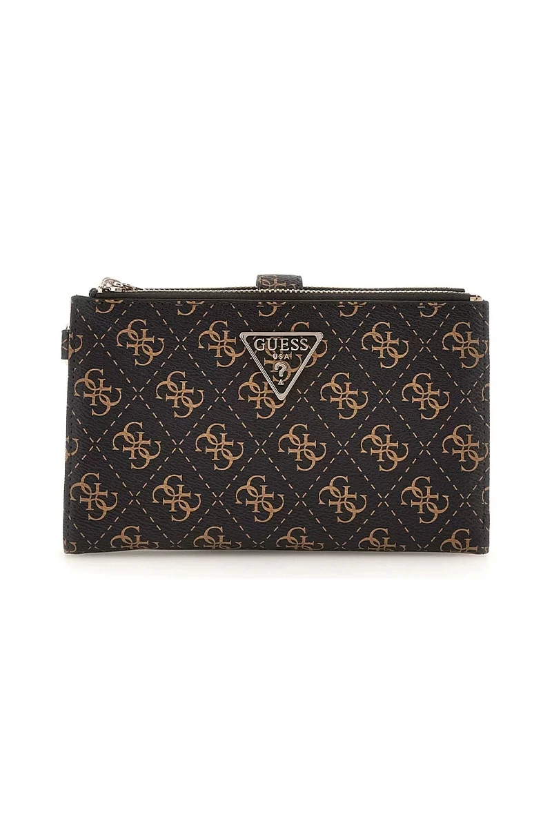 Guess Laurel Slg Dbl Zıp Organızer Kadın Kahverengi Cüzdan SWQE8500157-BNL