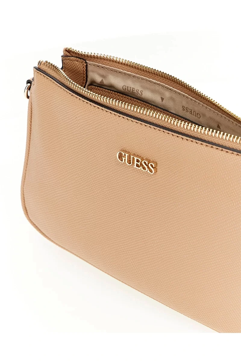 Guess Noelle Dbl Pouch Crossbody Kadın Bej Mini Çanta HWZG7879710-BEI