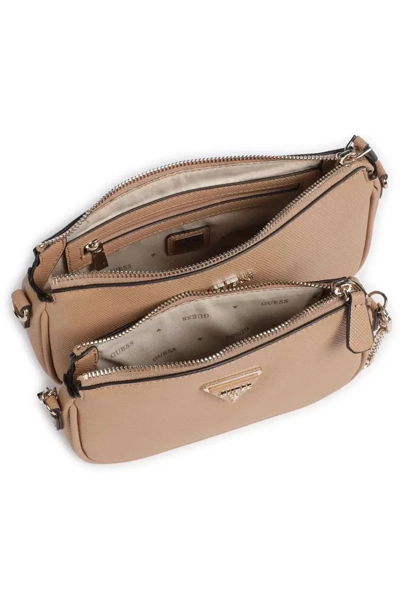 Guess Noelle Dbl Pouch Crossbody Kadın Bej Mini Çanta HWZG7879710-BEI
