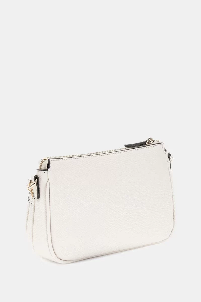 Guess Kadın Ekru Noelle Saffiano Mini Çapraz Çanta