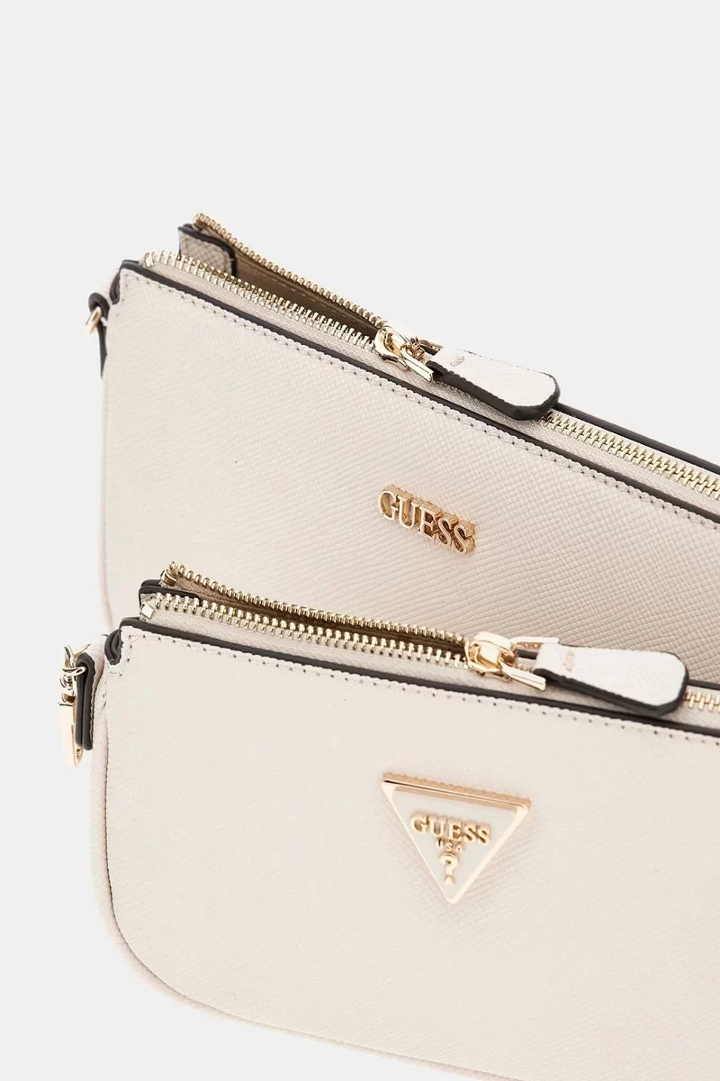 Guess Kadın Ekru Noelle Saffiano Mini Çapraz Çanta