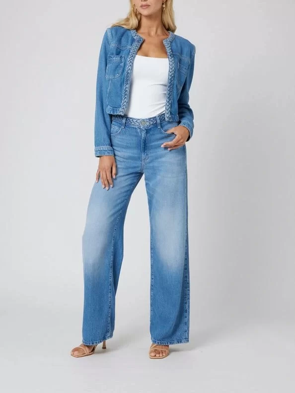 Guess Wıde Leg Braıded Kadın Mavi Jeans W5GA1XD5B94-F0RM