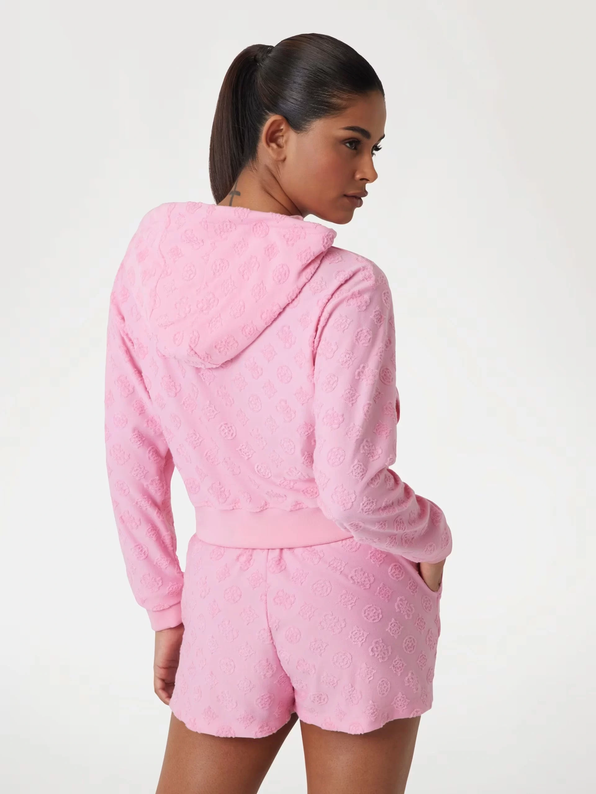 Guess Peony Jacquard Hooded Full Zıp Kadın Çok Renkli Eşofman Üstü V5GQ00KCT02-F6EV