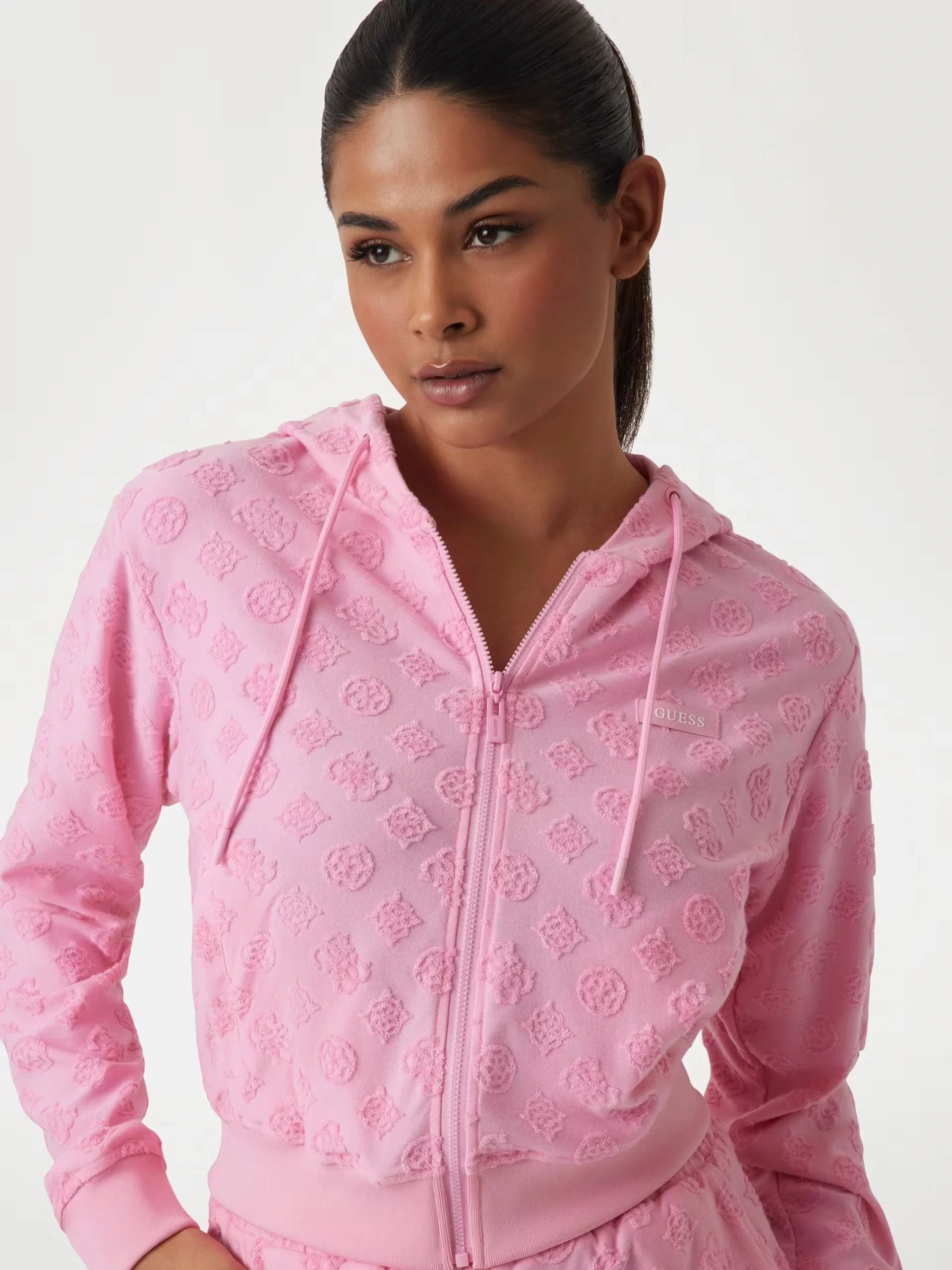 Guess Peony Jacquard Hooded Full Zıp Kadın Çok Renkli Eşofman Üstü V5GQ00KCT02-F6EV