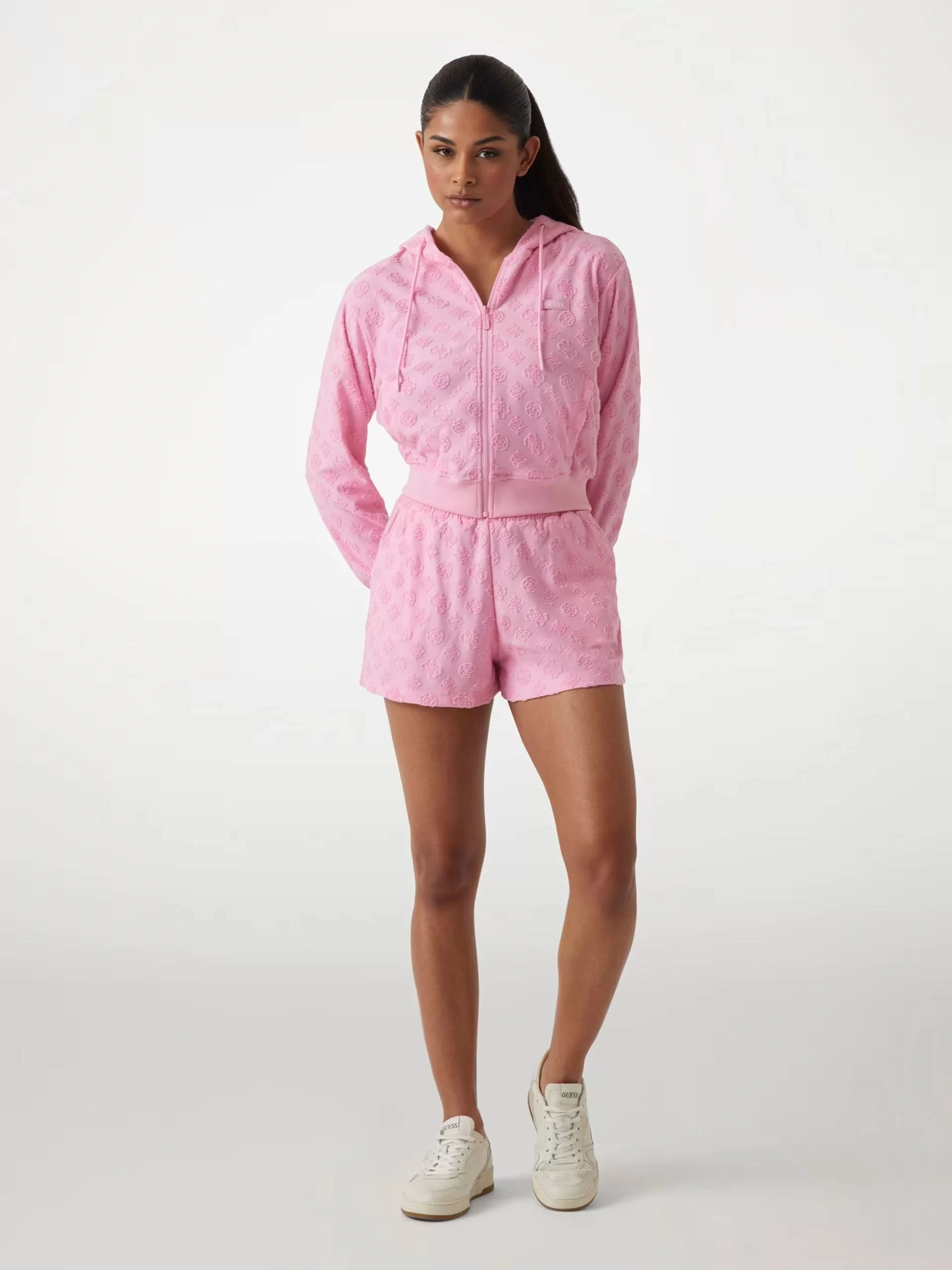 Guess Peony Jacquard Hooded Full Zıp Kadın Çok Renkli Eşofman Üstü V5GQ00KCT02-F6EV
