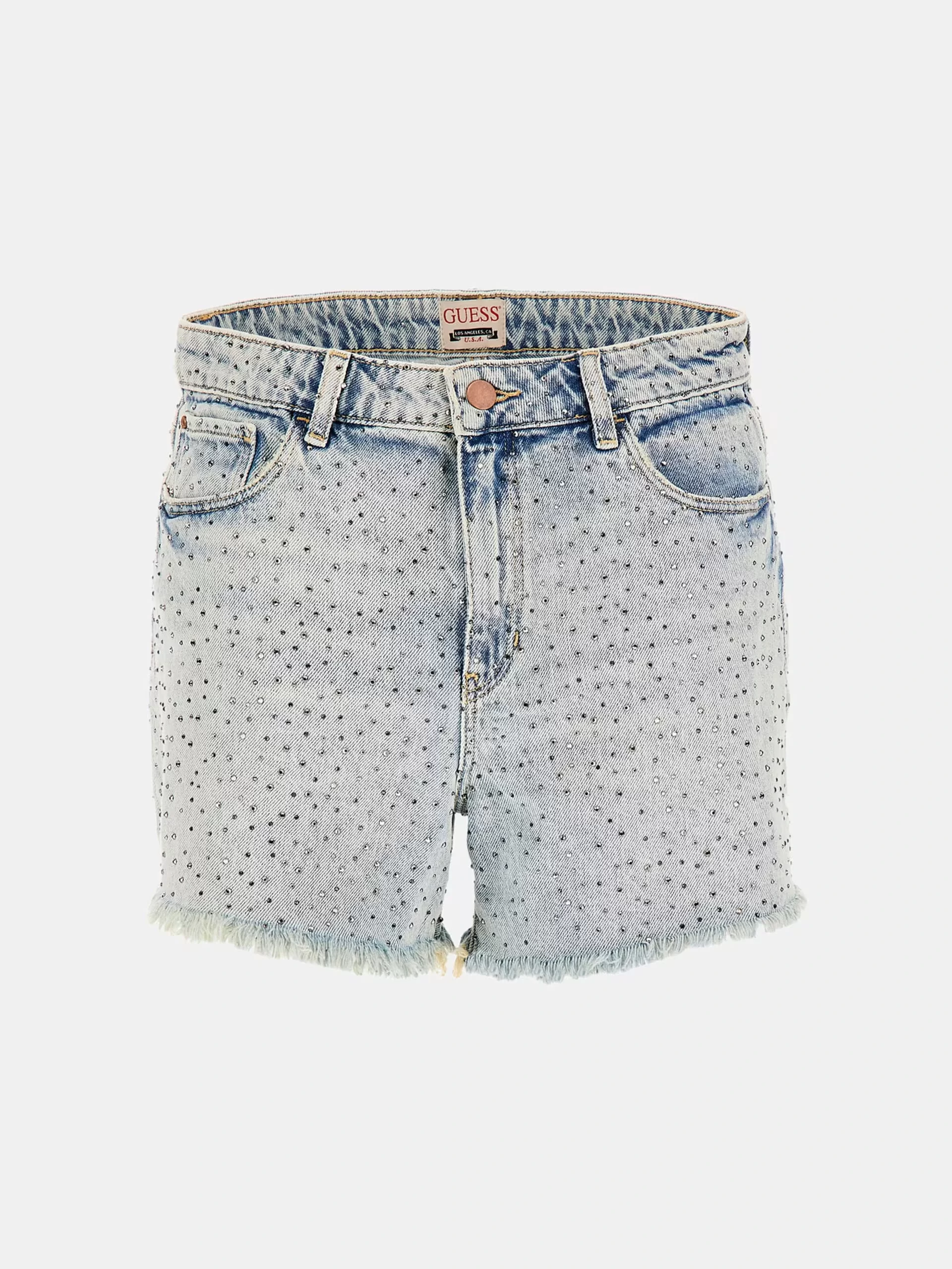 Guess Relaxed Mıdı Short Kadın Mavi Şort W5GD74D5LQ2-GRBG