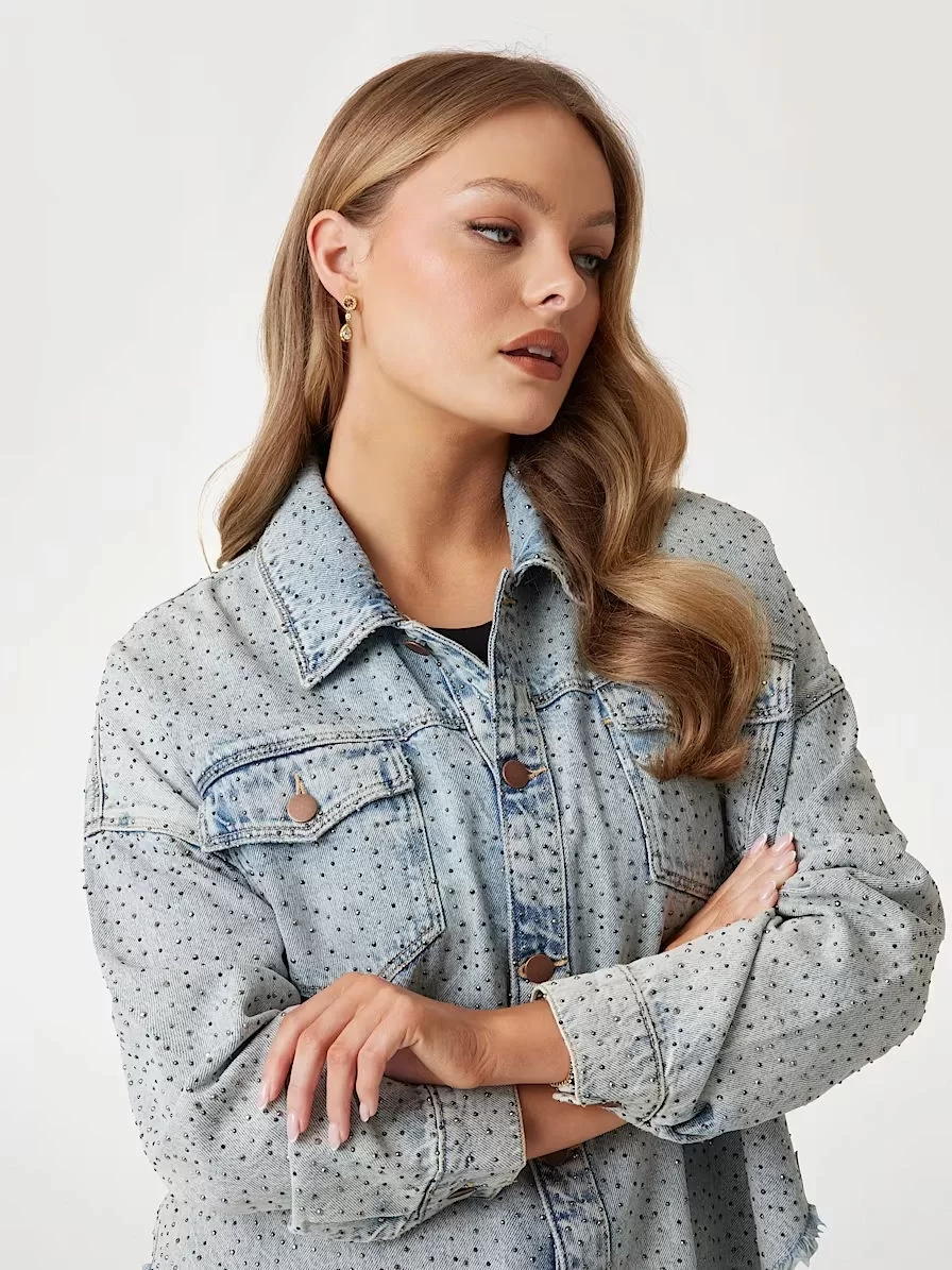 Guess Western Shacket Kadın Mavi Ceket W5GN90D5LQ2-GRBG