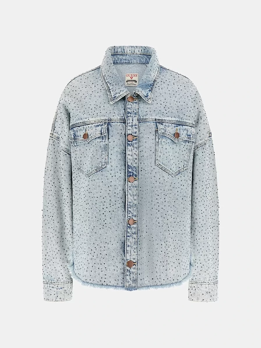 Guess Western Shacket Kadın Mavi Ceket W5GN90D5LQ2-GRBG