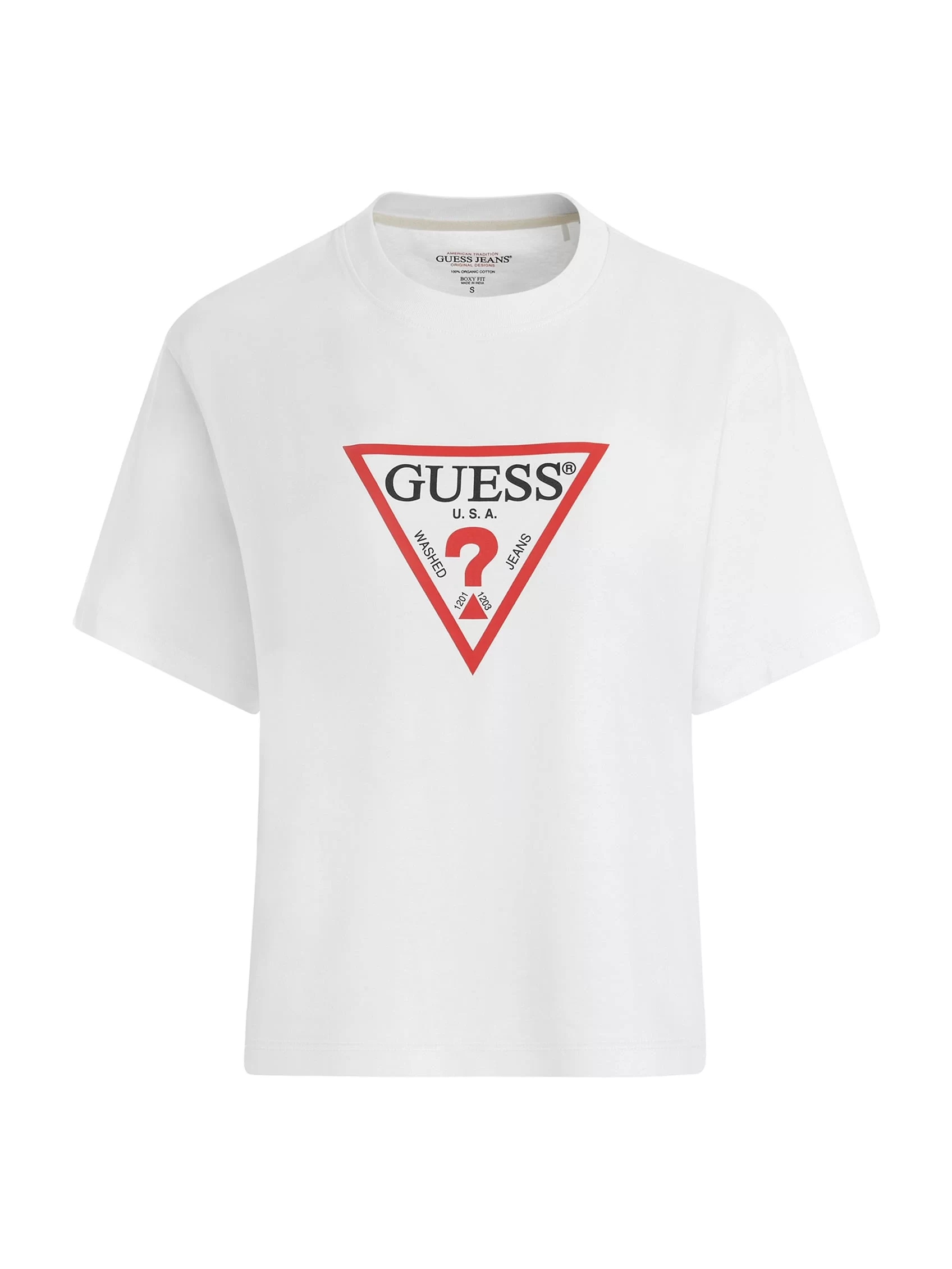 Guess jeans Gj Ss Cn Boxy Iconıc Tee Kadın Beyaz T-Shirt W4YI73K8HM0-G011