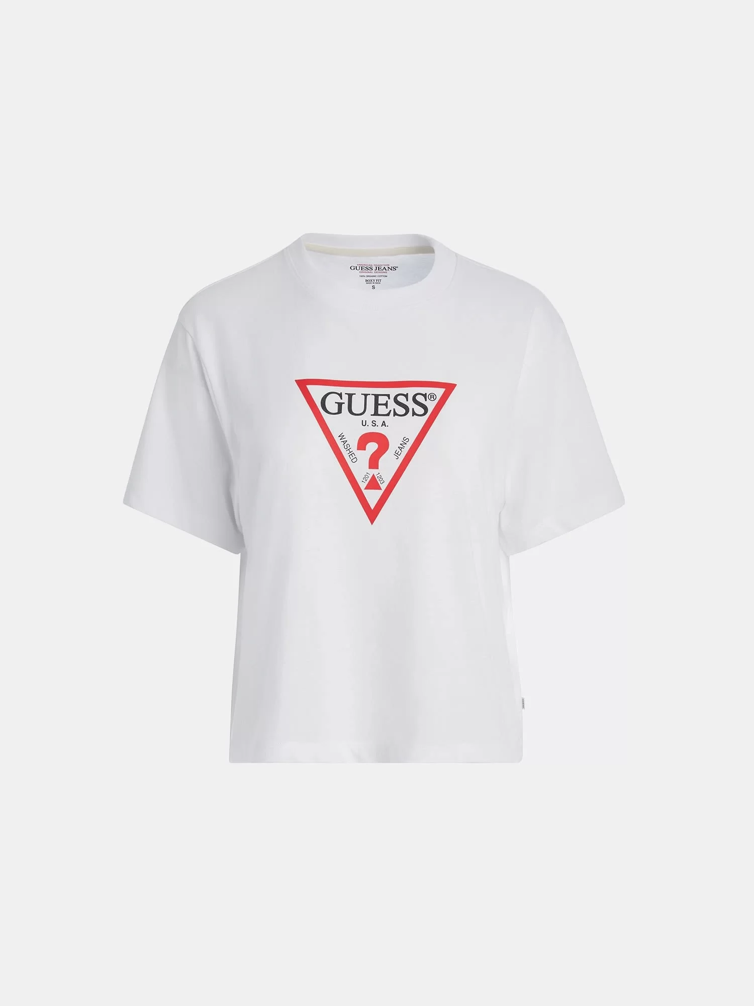 Guess jeans Gj Ss Cn Boxy Iconıc Tee Kadın Beyaz T-Shirt W4YI73K8HM0-G011