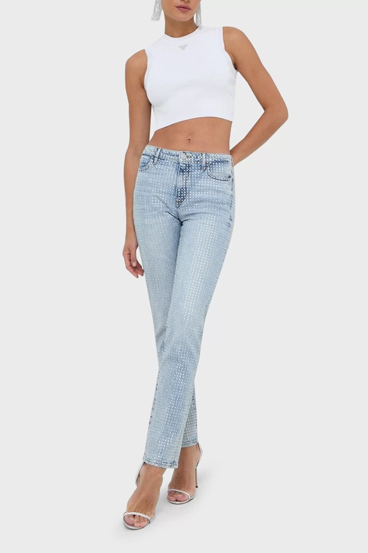 Guess Alexıa Tank Top Kadın Beyaz Atlet W4GZ34Z3F40-G011