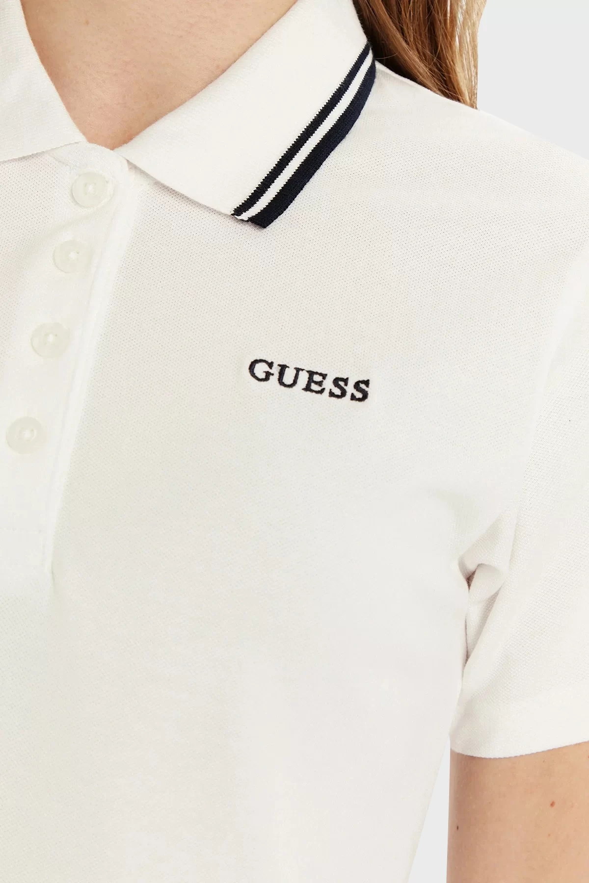 Guess Amaryllıs Regular Polo Kadın Beyaz T-Shirt V5GP06KCOK1-G011