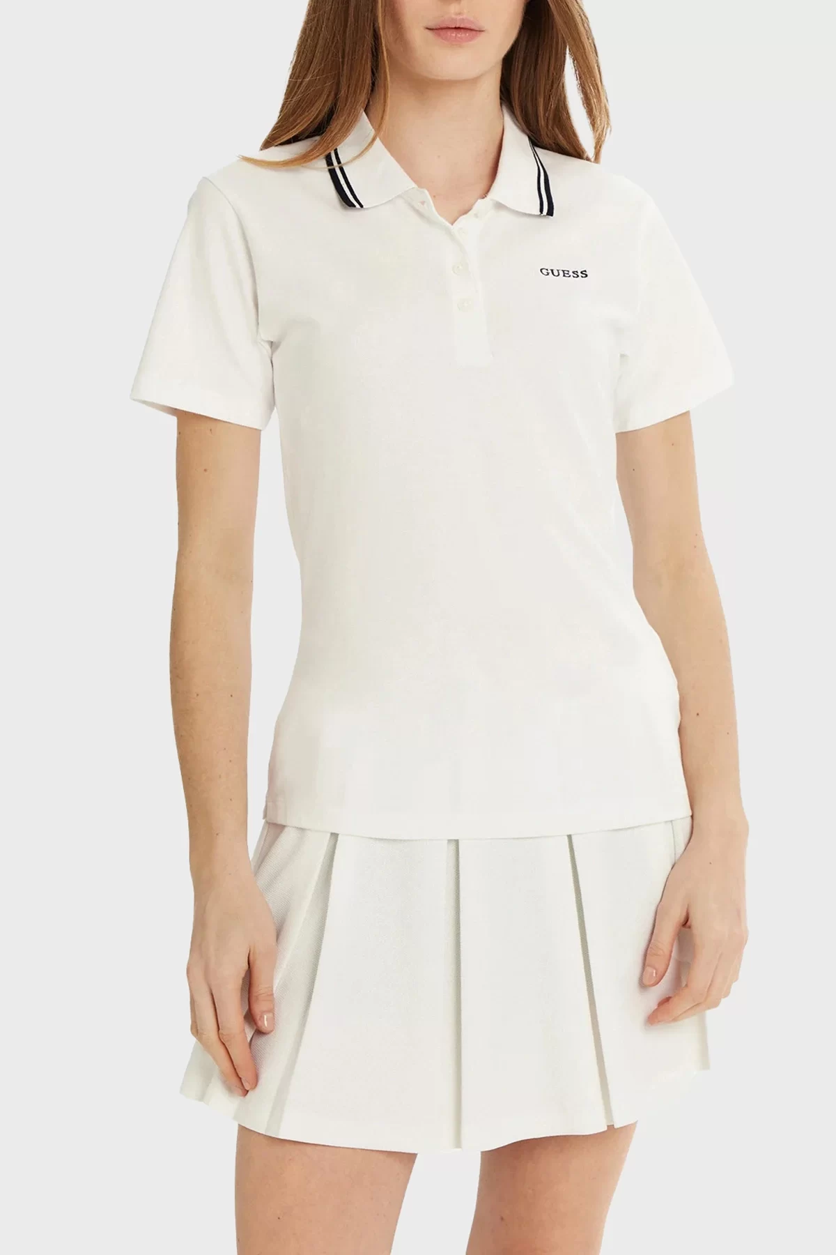 Guess Amaryllıs Regular Polo Kadın Beyaz T-Shirt V5GP06KCOK1-G011