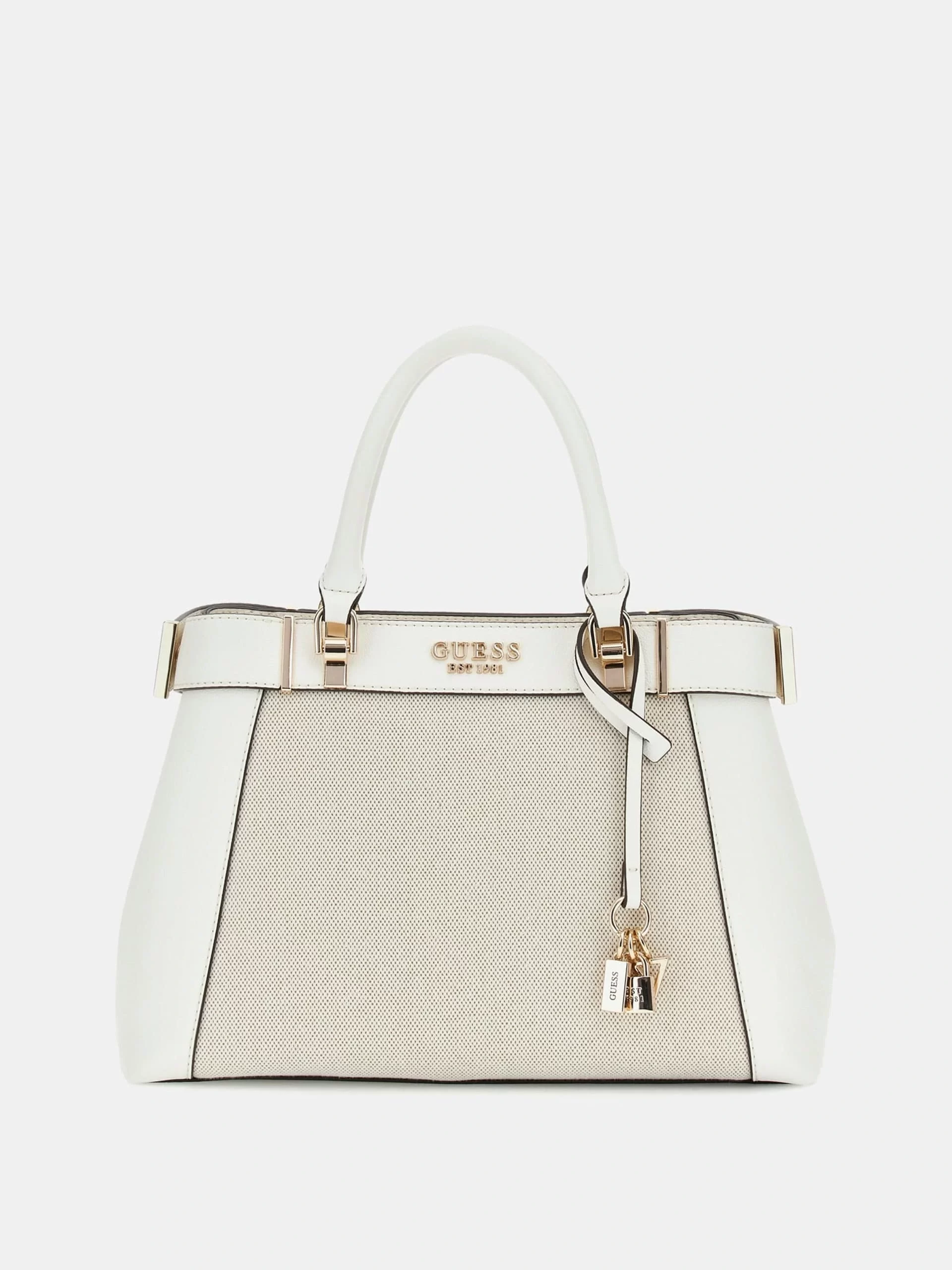 Guess Anadela 3 Comp Satchel Kadın Beyaz El Çantası HWAG9633060-NRI