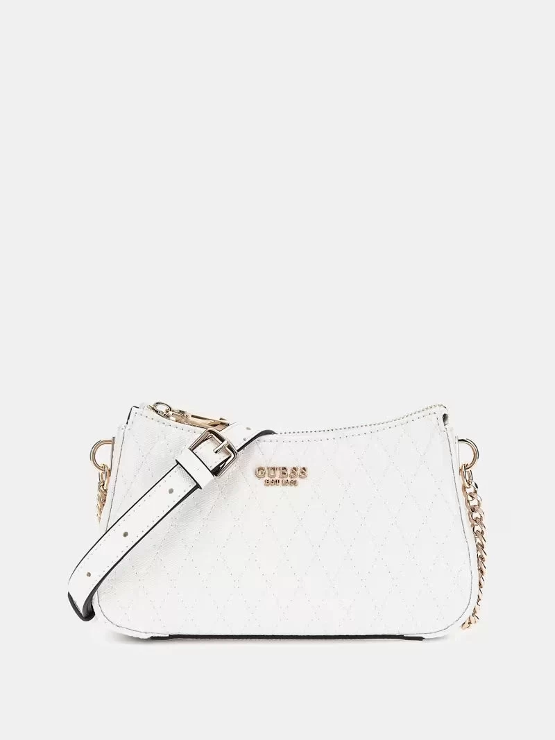 Guess Betula Mını Crossbody Top Zıp Kadın Beyaz Mini Çanta HWGG9626720-WHI