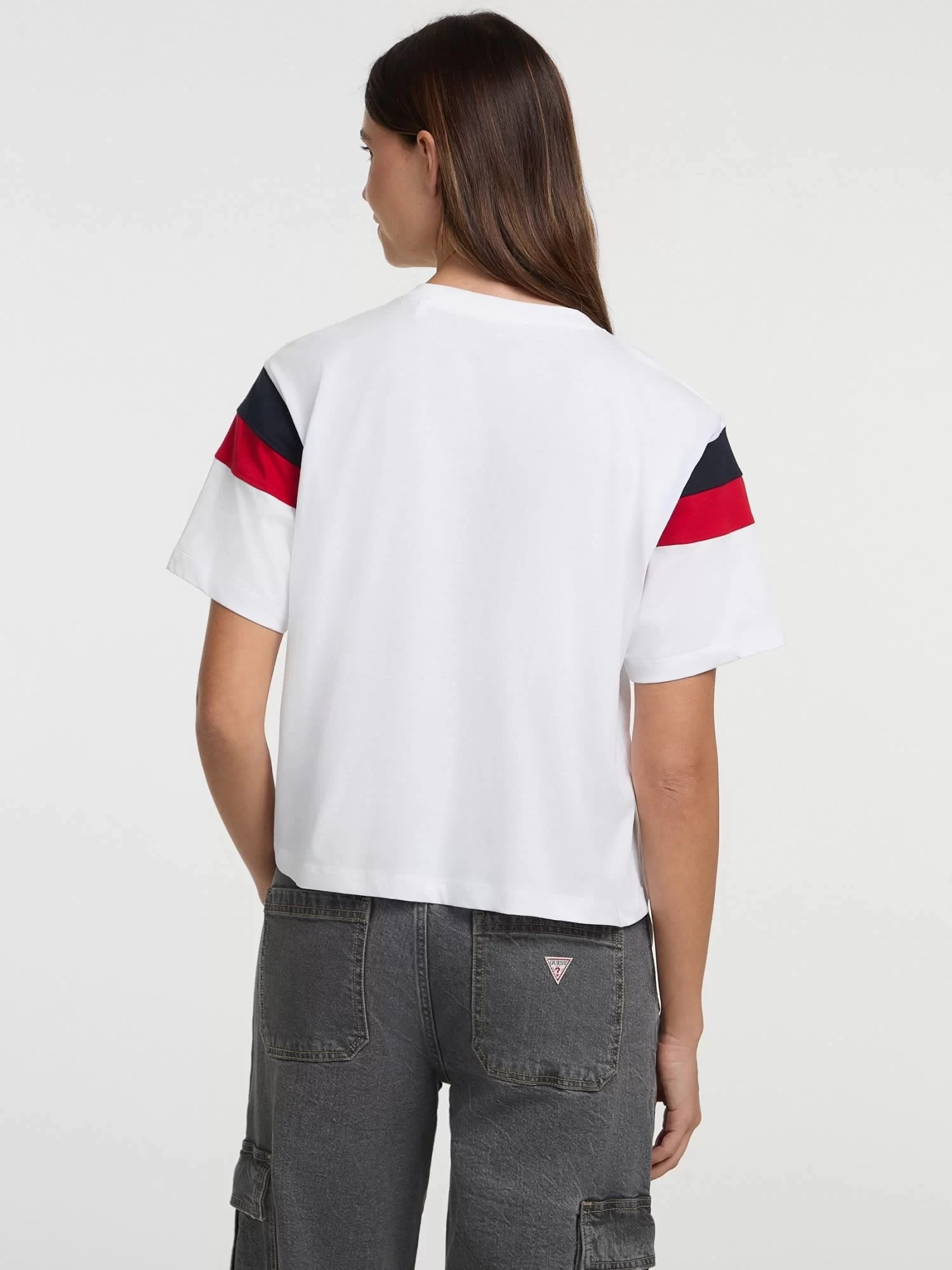 Guess jeans Gj Ss Cn Boxy Pıeced Tee Kadın Beyaz T-Shirt W5GI21K8HM0-G011