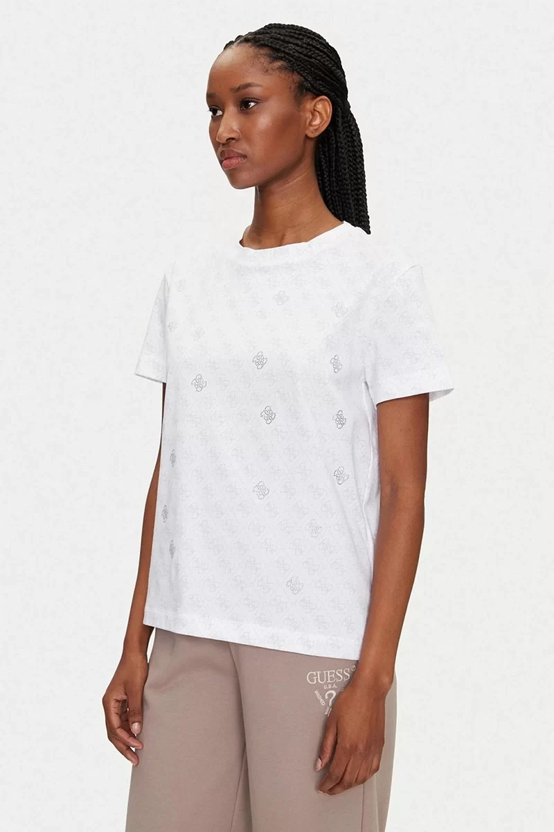 Guess Chrysanta Cn T-Shırt Kadın Beyaz T-Shirt V5GI16I3Z14-P0JE