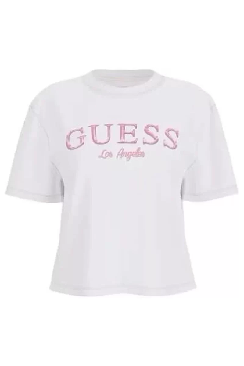 Guess Clematıs Crop Kımono Ss Tee Kadın Beyaz T-Shirt V5GI09K9RM1-G011