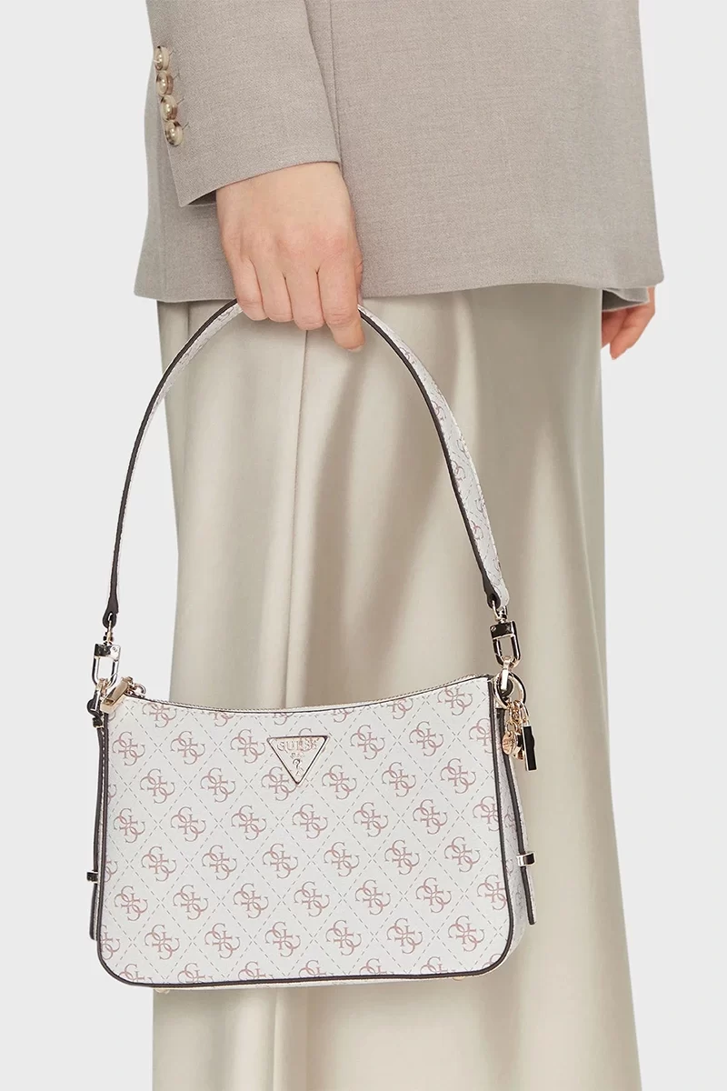 Guess Eco Erıca Top Zıp Shoulder Bag Kadın Krem Omuz Çantası HWEQG951018-CRG