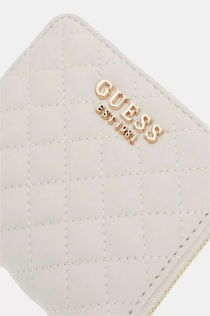 Guess Eco Rıanee Slg Small Zıp Aroud Kadın Krem Cüzdan SWQG9541137-STO