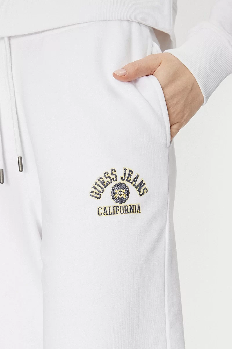 Guess jeans Gj Pants Iconıc Fleece Kadın Beyaz Eşofman Altı W5RB63K68I4-G011