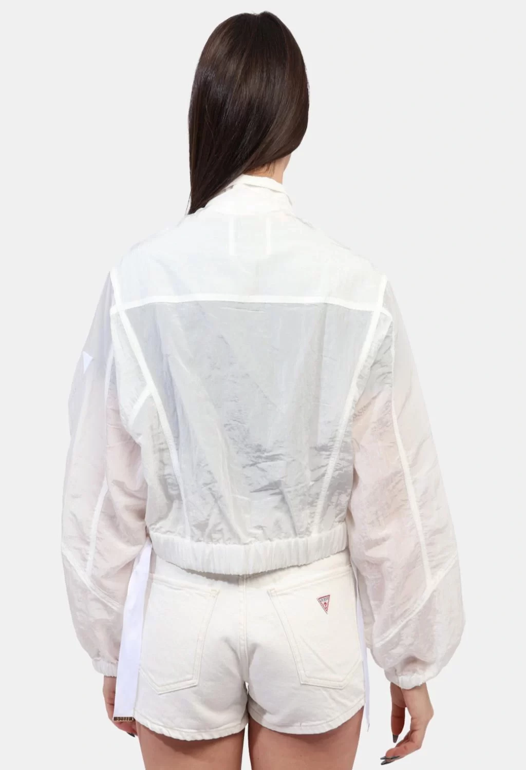 Guess Florıe Crop Jacket Kadın Beyaz Ceket W5GL18WH5X2-A00K