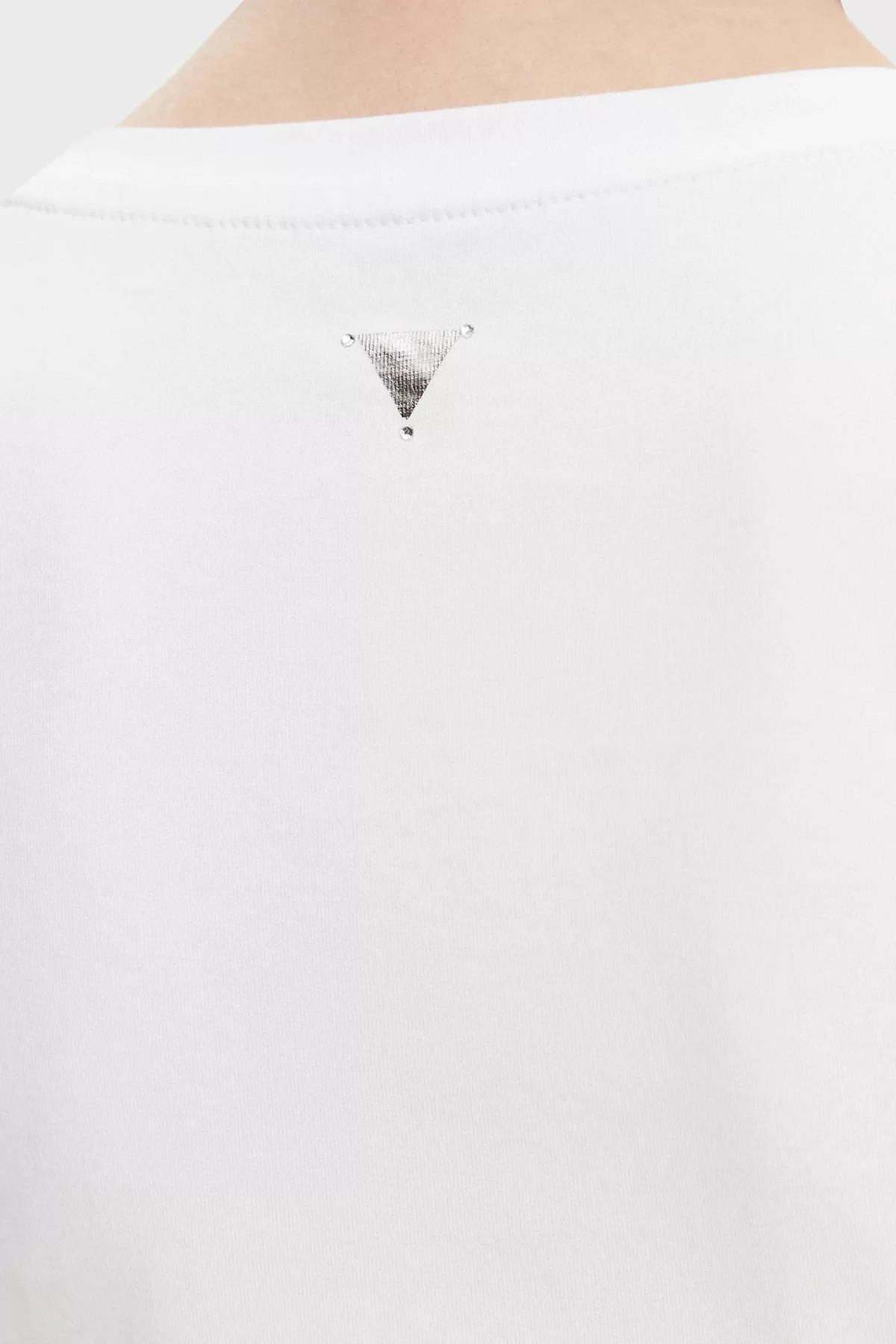 Guess Ss Cn Flower Trıangle Tee Kadın Beyaz T-Shirt W5GI08J1314-G011