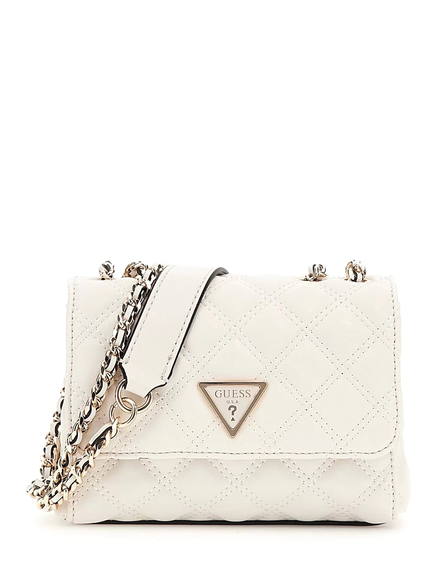 Guess Gıully Mını 2 Comp Cnvrtbl Flp Kadın Beyaz Mini Çanta HWQG8748740-OFF