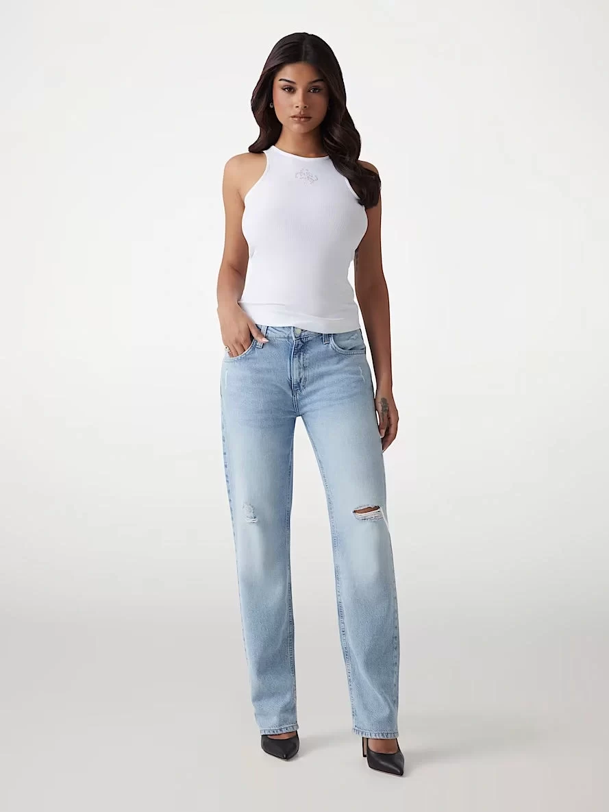 Guess New Sl Round Nk Guendalına Top Kadın Beyaz Atlet W5GP57KCV52-G011