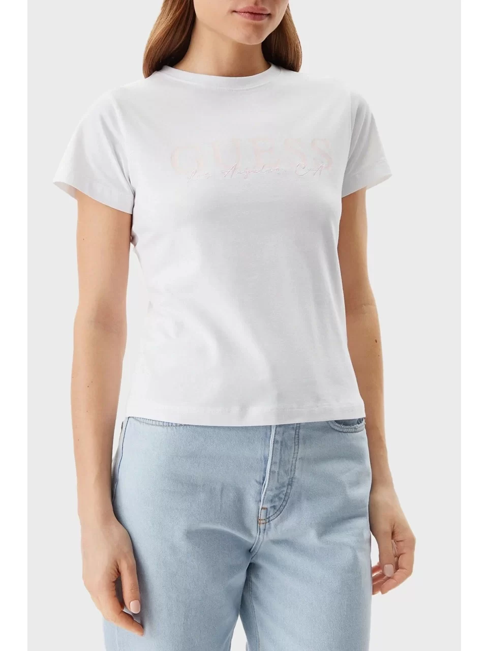 Guess Kamelıe Cn T-Shırt Kadın Beyaz T-Shirt V5GI15J1314-G011