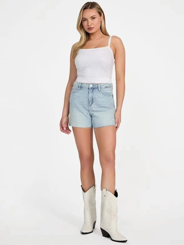 Guess Khloe Rhınestones Tank Swtr Kadın Beyaz Kazak W5GR47Z3MN2-G011