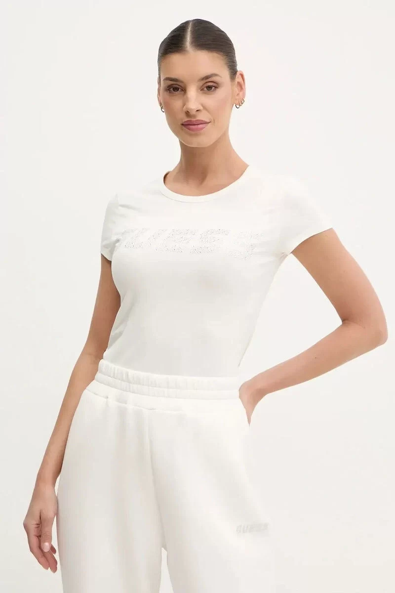 Guess New Kıara Ss T-Shırt Kadın Beyaz T-Shirt V5GI20J1314-G018