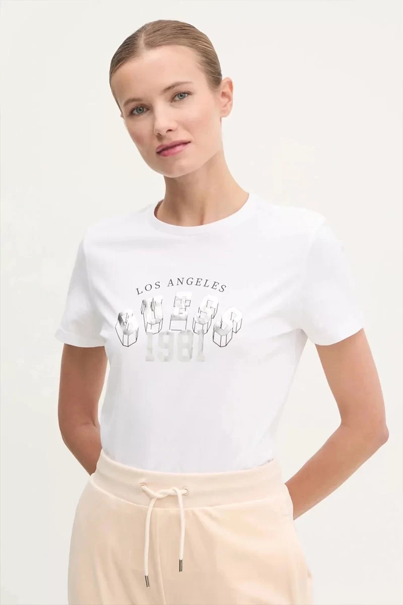 Guess Martına Ss T-Shırt Kadın Beyaz T-Shirt V5RI06I3Z14-G011