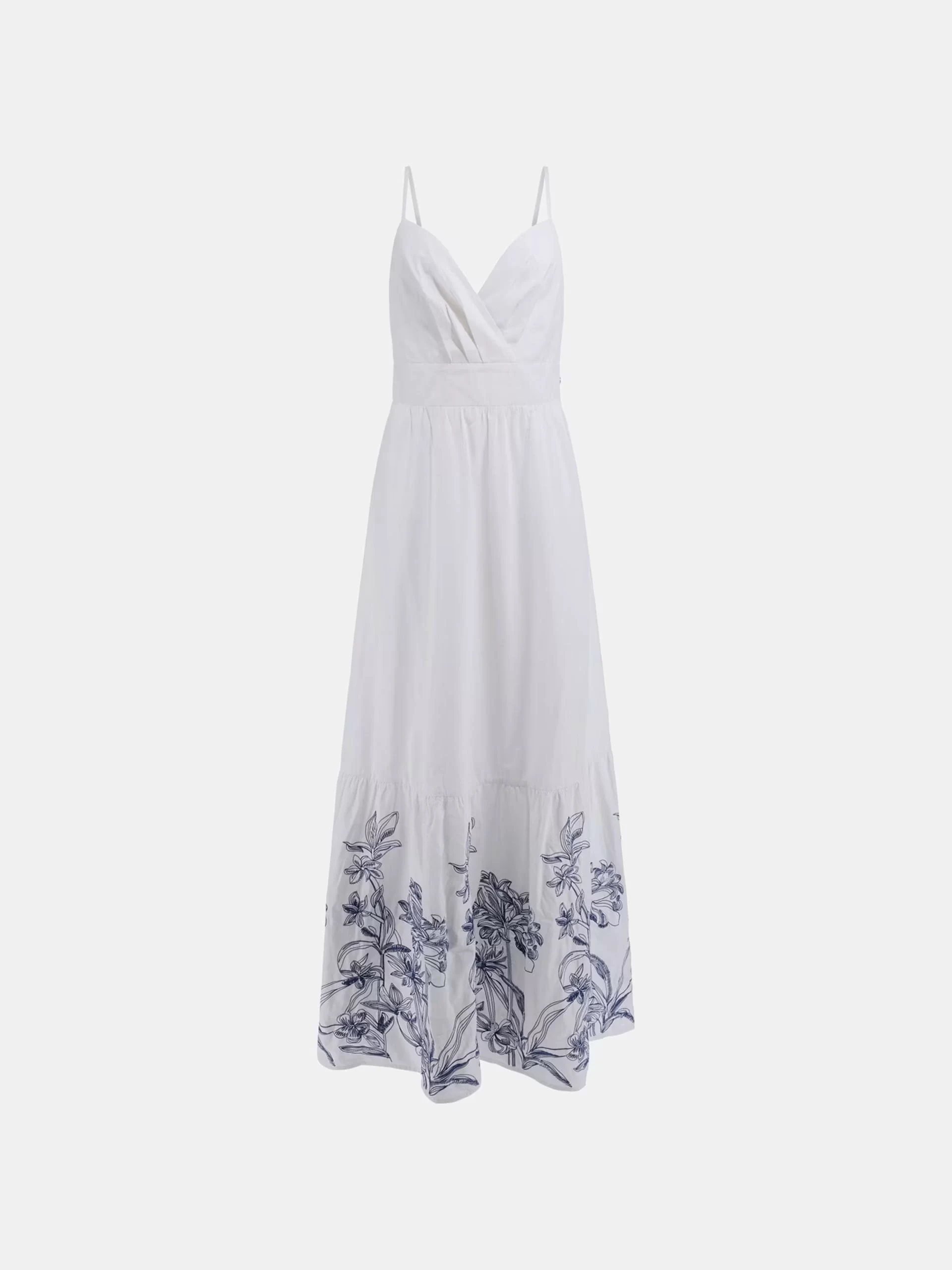 Guess Blanche Place Embro Long Dress Kadın Beyaz Elbise W5GK26WH580-G011